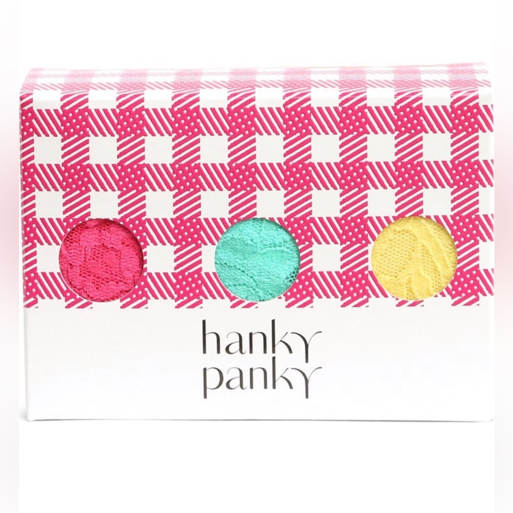 NWT 3 Pack Hanky Panky Signature Lace Original Rise Thong Panties Set OSFM 008 - Picture 2 of 6